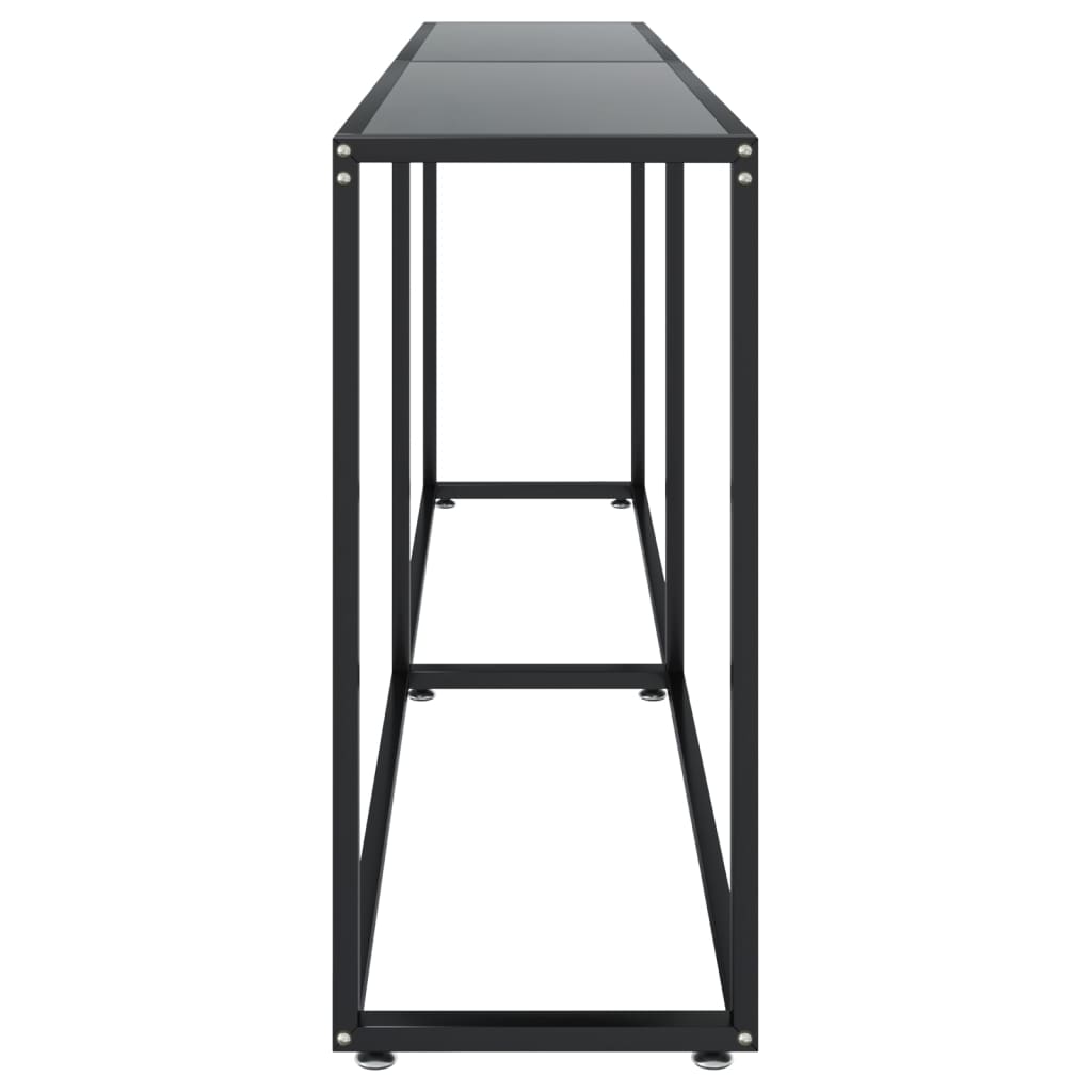 konsolbord 200x35x75,5 cm hærdet glas sort