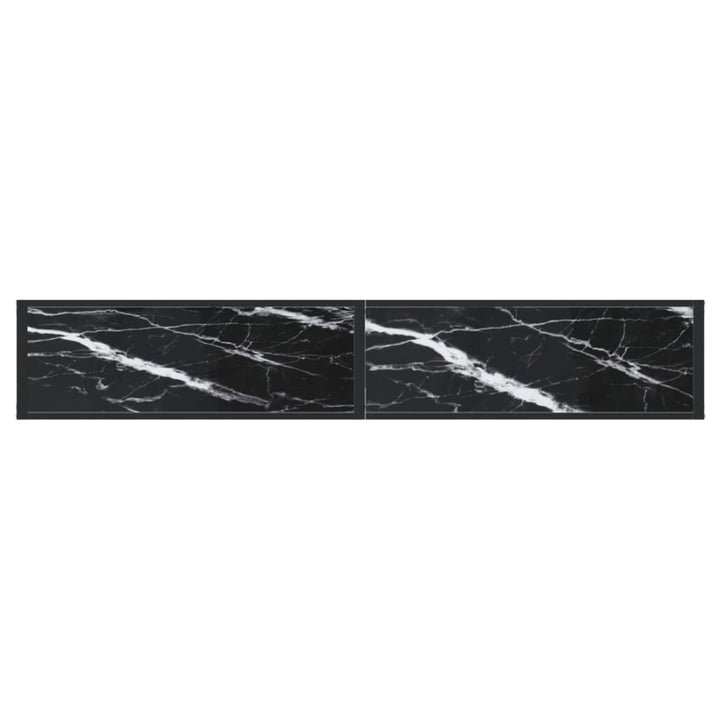 konsolbord 200x35x75,5 cm hærdet glas sort marmor