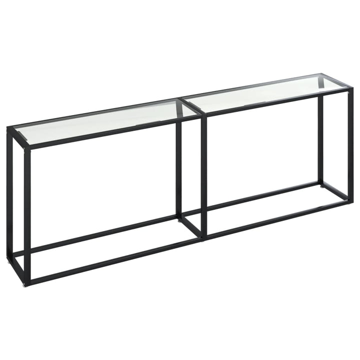 konsolbord 220x35x75,5 cm hærdet glas transparent