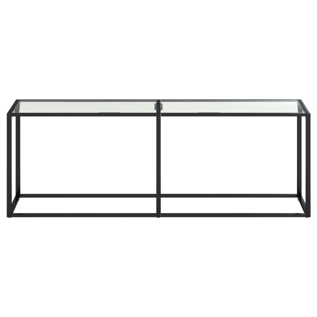 konsolbord 220x35x75,5 cm hærdet glas transparent