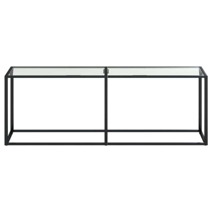 konsolbord 220x35x75,5 cm hærdet glas transparent