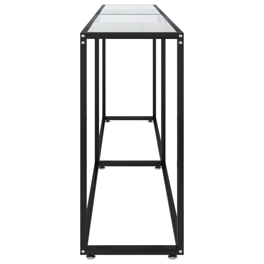 konsolbord 220x35x75,5 cm hærdet glas transparent
