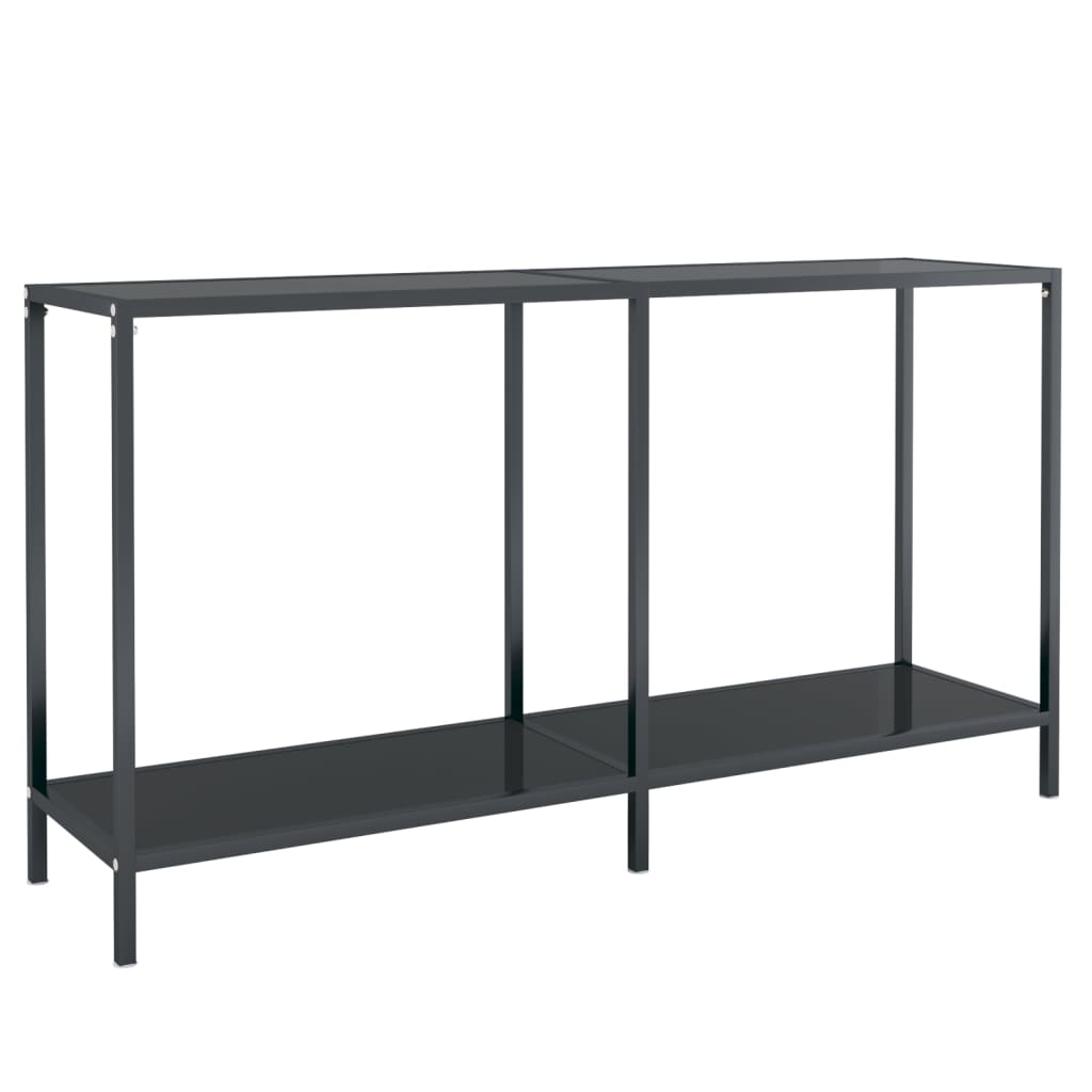 konsolbord 140x35x75,5 cm hærdet glas sort