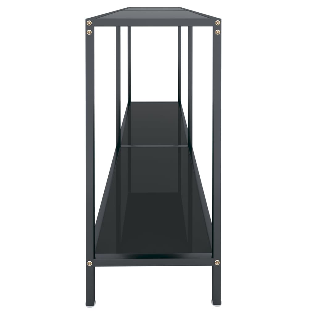 konsolbord 140x35x75,5 cm hærdet glas sort