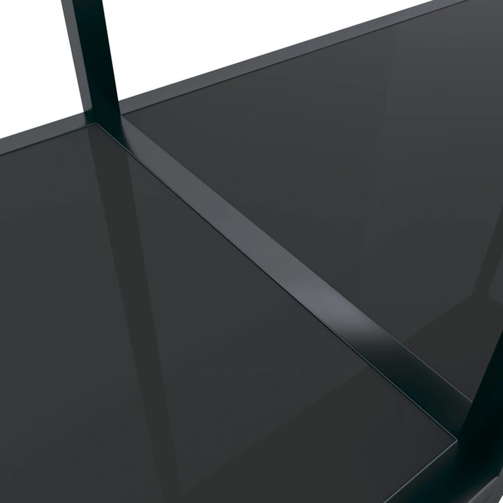 konsolbord 140x35x75,5 cm hærdet glas sort