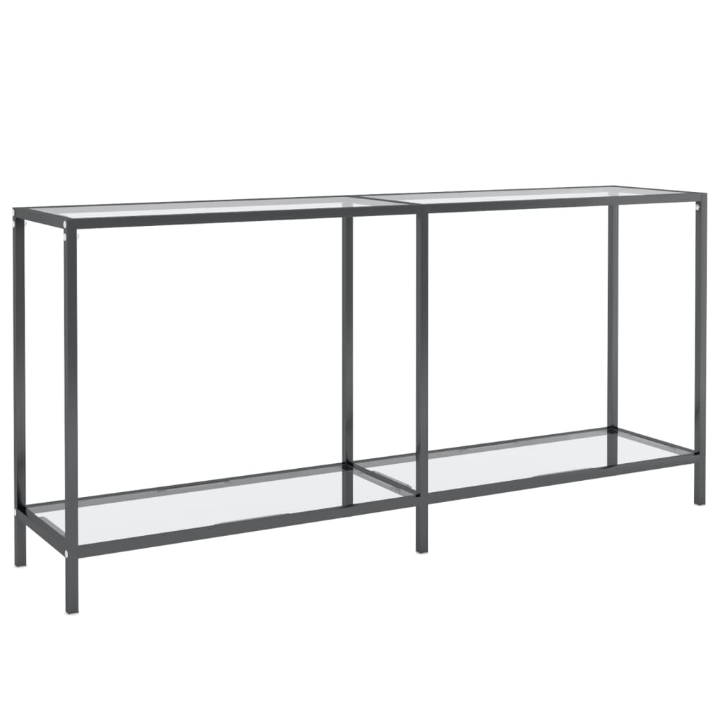 konsolbord 160x35x75,5 cm hærdet glas transparent