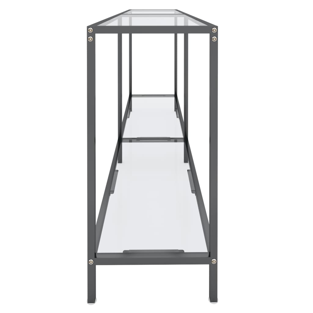 konsolbord 160x35x75,5 cm hærdet glas transparent