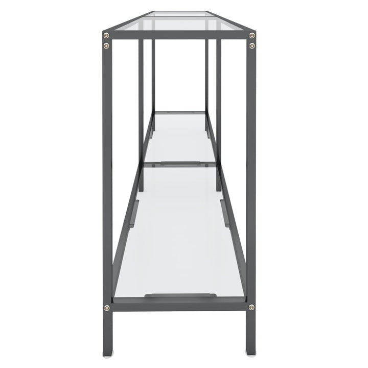 konsolbord 160x35x75,5 cm hærdet glas transparent