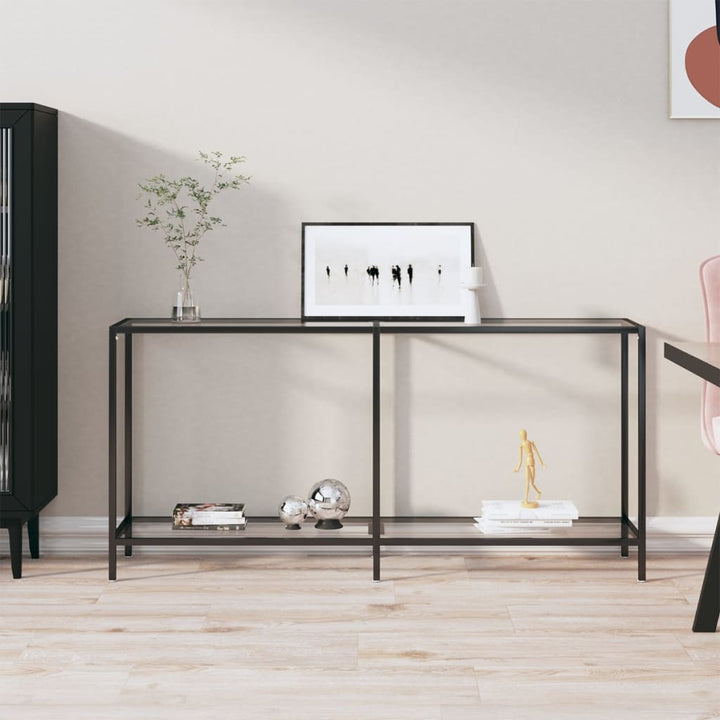 konsolbord 160x35x75,5 cm hærdet glas transparent