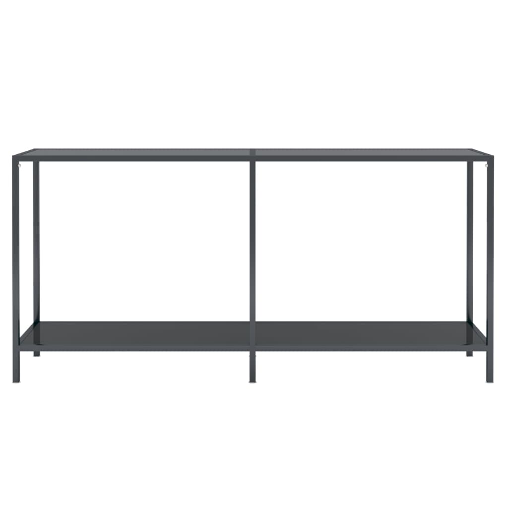 konsolbord 160x35x75,5 cm hærdet glas sort
