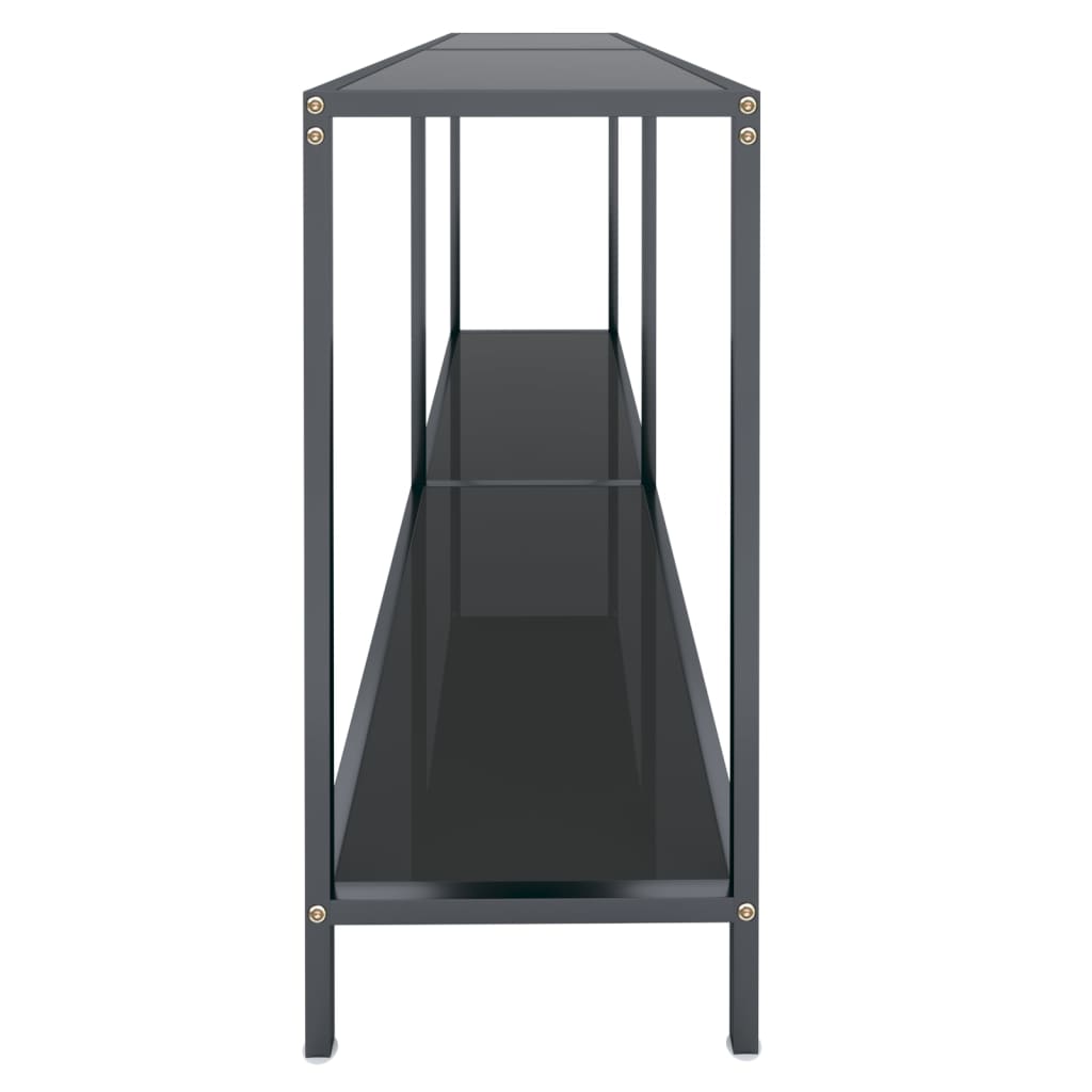 konsolbord 160x35x75,5 cm hærdet glas sort