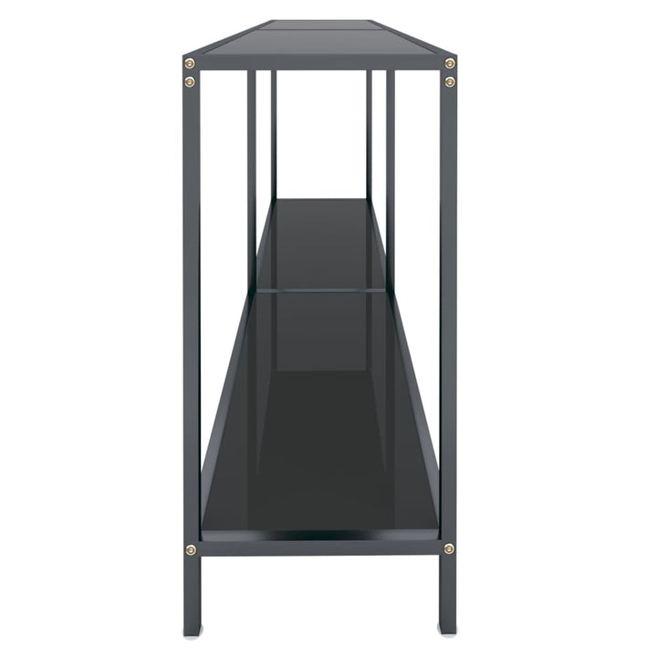 konsolbord 160x35x75,5 cm hærdet glas sort