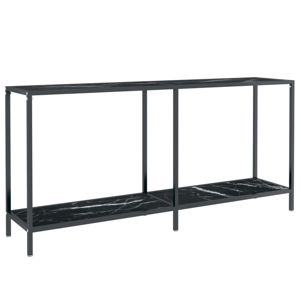 konsolbord 160x35x75,5 cm hærdet glas sort