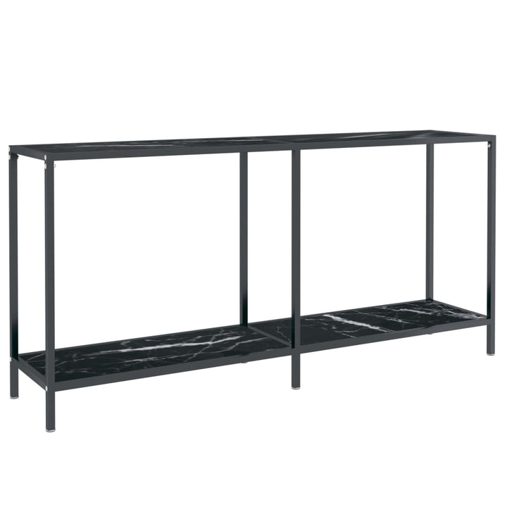 konsolbord 160x35x75,5 cm hærdet glas sort