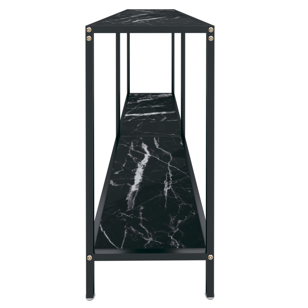 konsolbord 160x35x75,5 cm hærdet glas sort