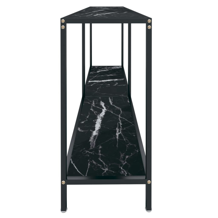 konsolbord 160x35x75,5 cm hærdet glas sort