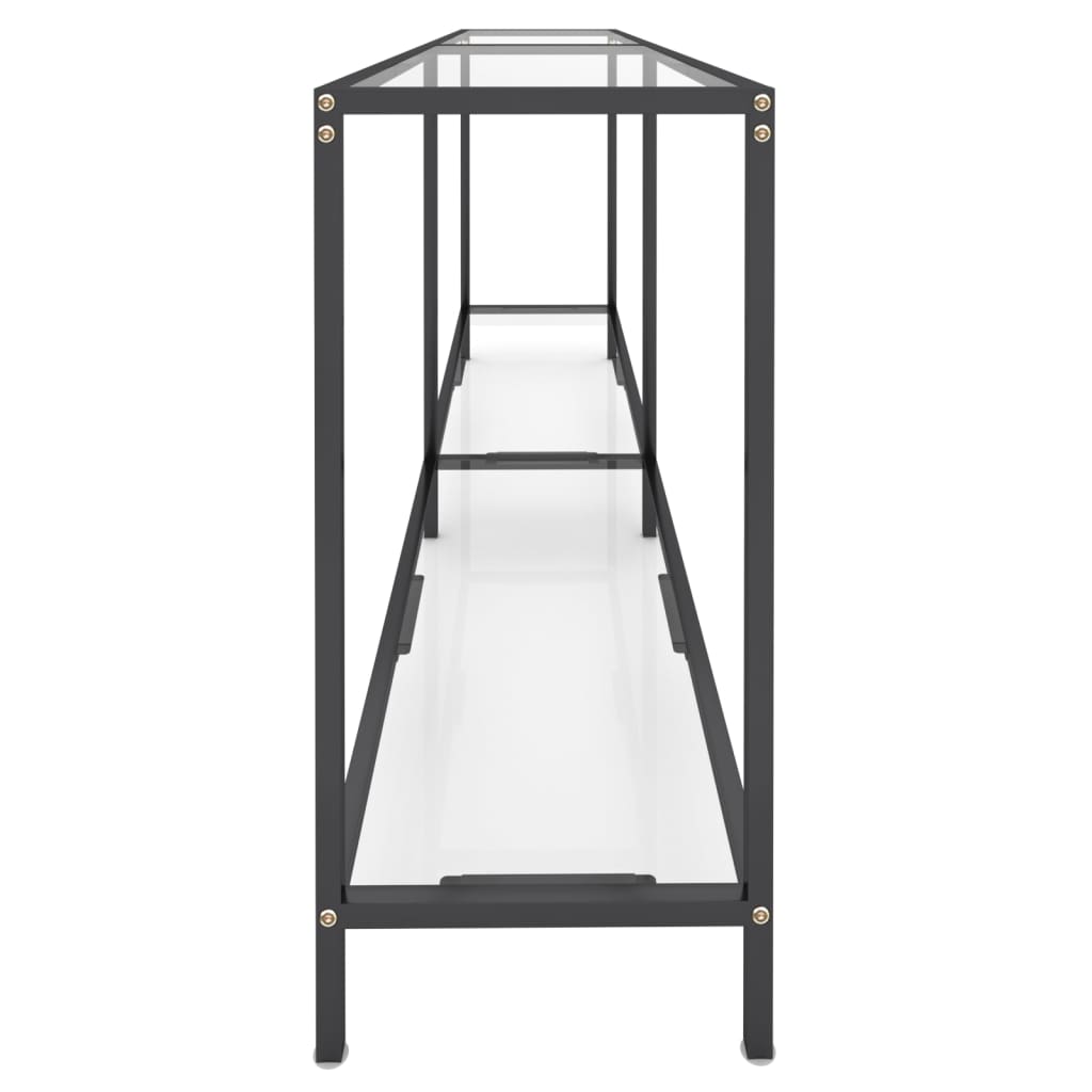 konsolbord 180x35x75,5 cm hærdet glas transparent