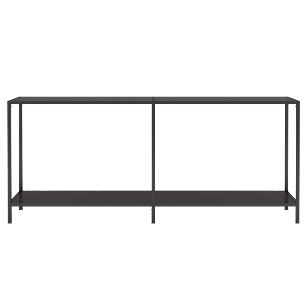 konsolbord 180x35x75,5 cm hærdet glas sort