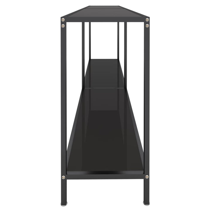 konsolbord 180x35x75,5 cm hærdet glas sort