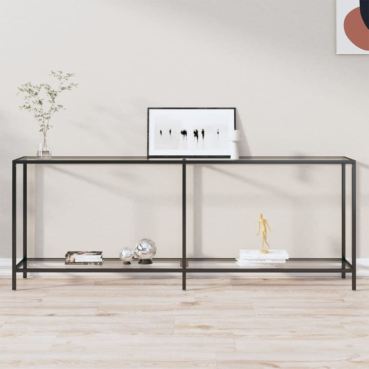 konsolbord 200x35x75,5 cm hærdet glas transparent