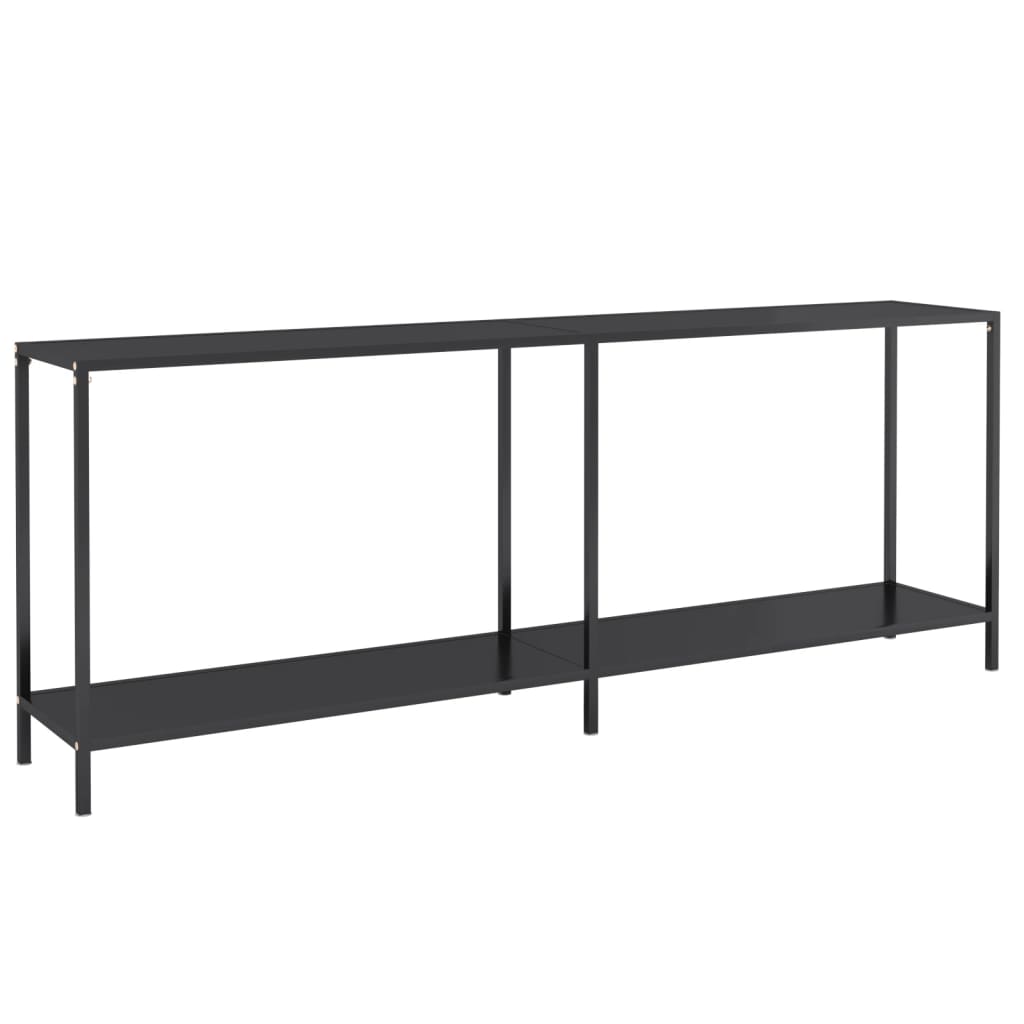 konsolbord 200x35x75,5 cm hærdet glas sort