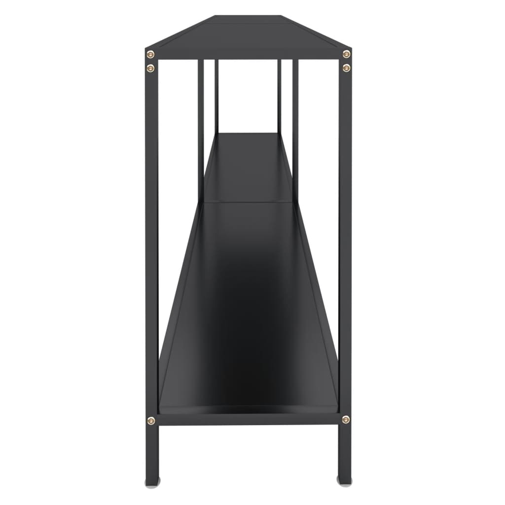 konsolbord 200x35x75,5 cm hærdet glas sort