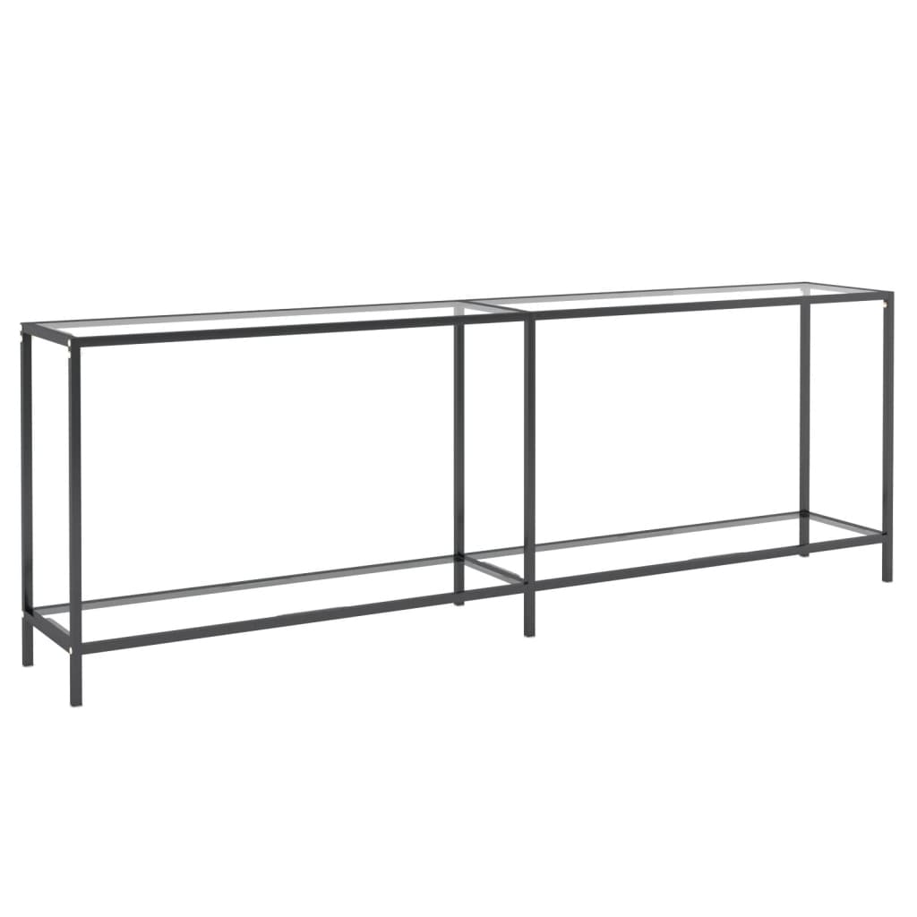 konsolbord 220x35x75,5 cm hærdet glas transparent