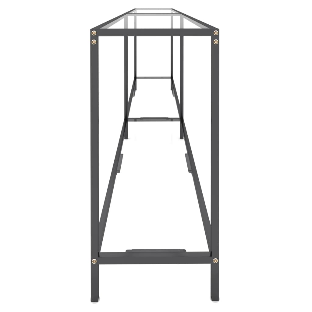 konsolbord 220x35x75,5 cm hærdet glas transparent