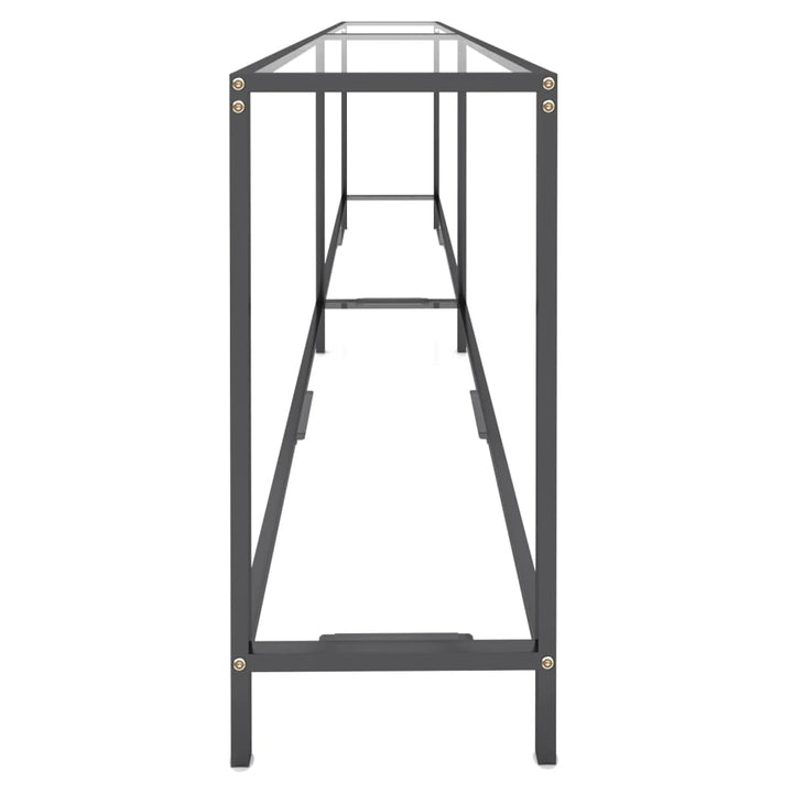 konsolbord 220x35x75,5 cm hærdet glas transparent