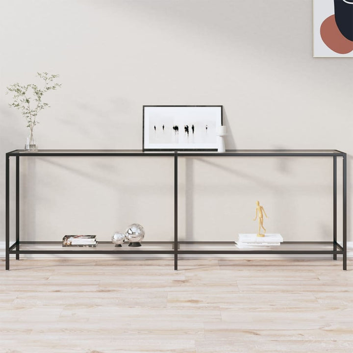 konsolbord 220x35x75,5 cm hærdet glas transparent