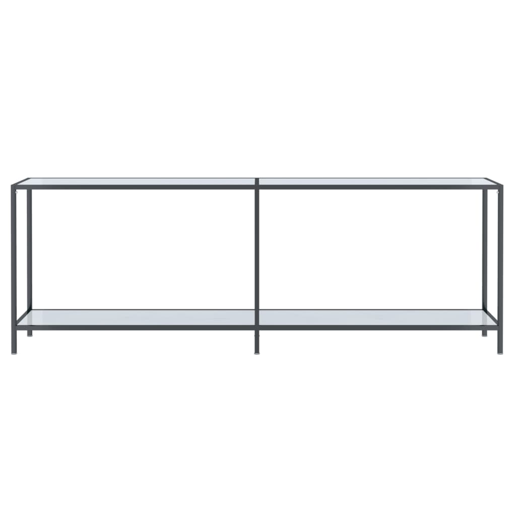 konsolbord 220x35x75,5 cm hærdet glas hvid