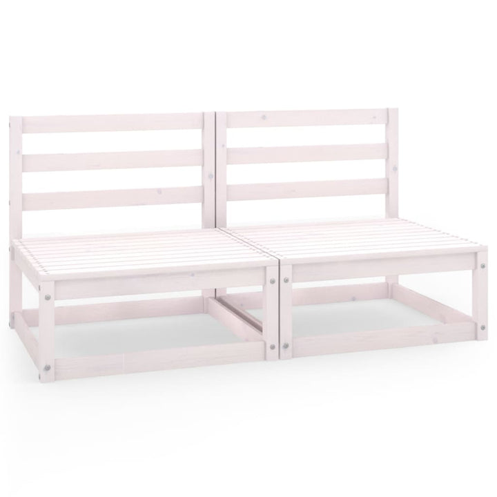 2-personers havesofa massivt fyrretræ hvid