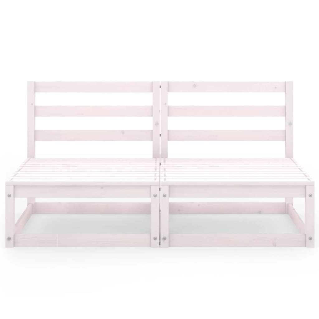 2-personers havesofa massivt fyrretræ hvid