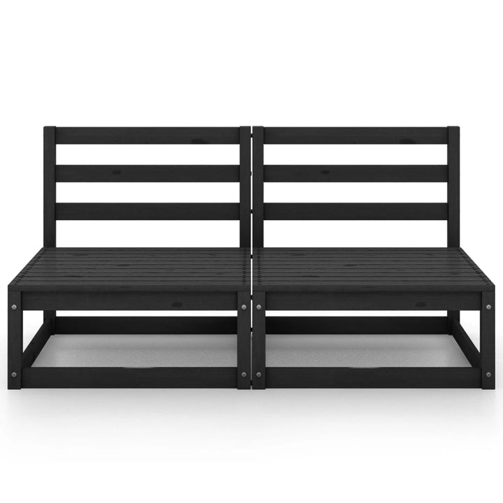 2-personers havesofa massivt fyrretræ sort