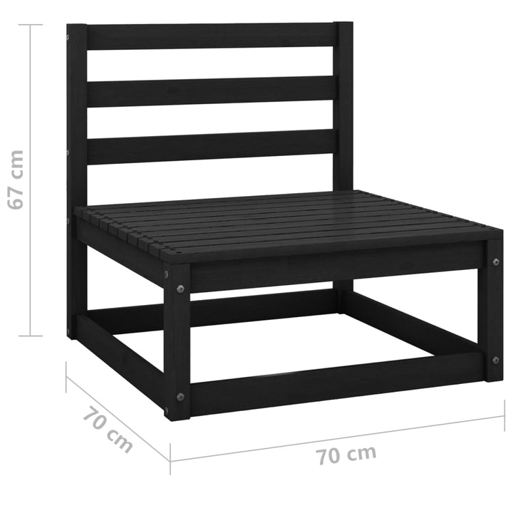 2-personers havesofa massivt fyrretræ sort
