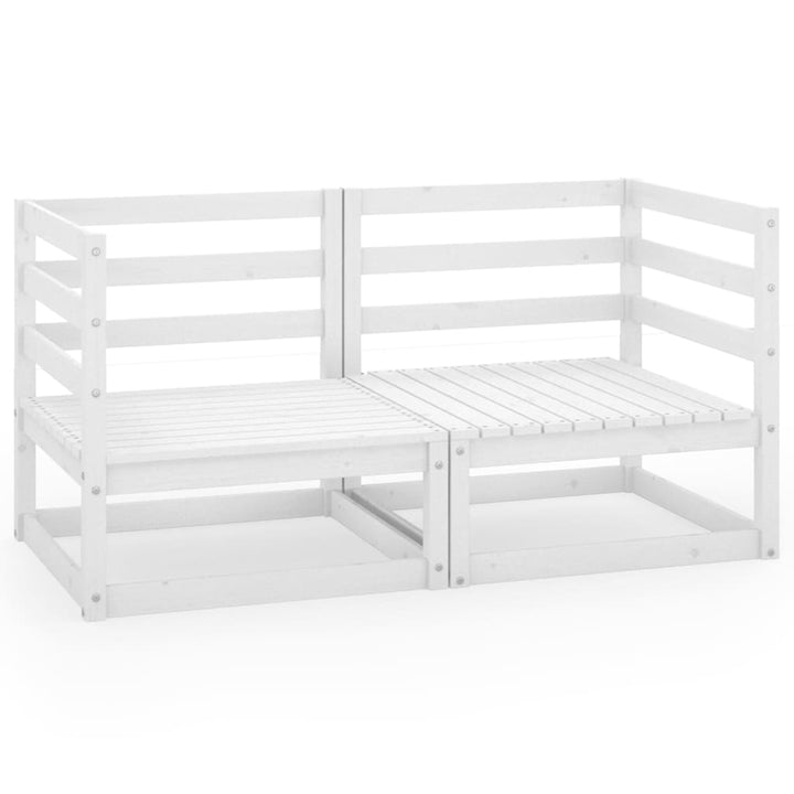 2-personers havesofa massivt fyrretræ hvid
