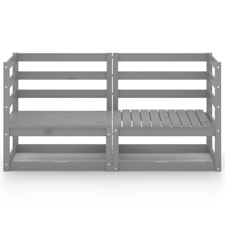 2-personers havesofa massivt fyrretræ grå