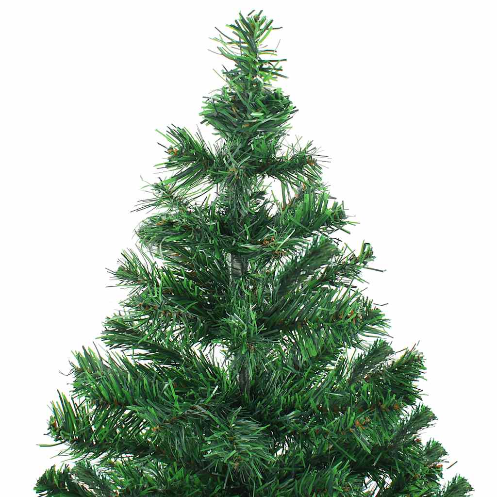 kunstigt juletræ med lys og kuglesæt 210 cm 910 grene