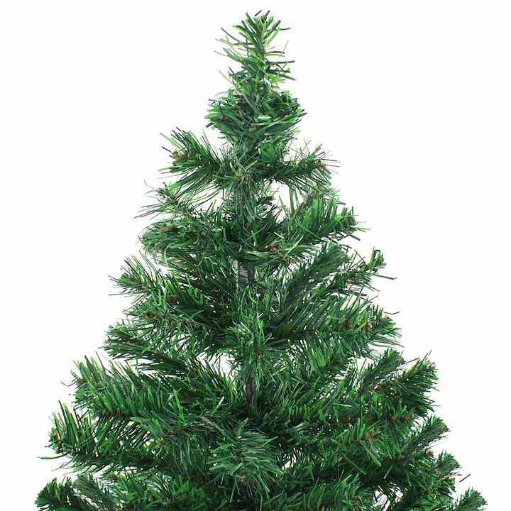 kunstigt juletræ med lys og kuglesæt 210 cm 910 grene