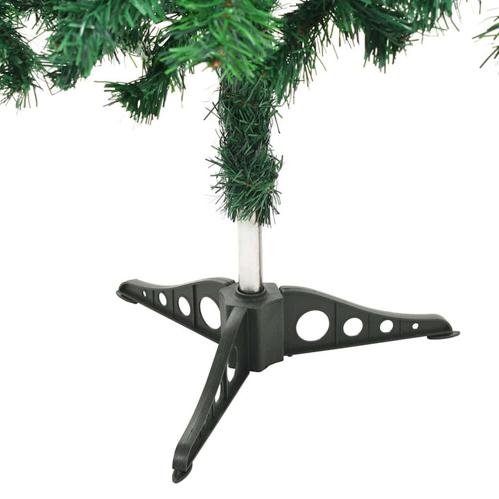 kunstigt juletræ med lys og kuglesæt 210 cm 910 grene