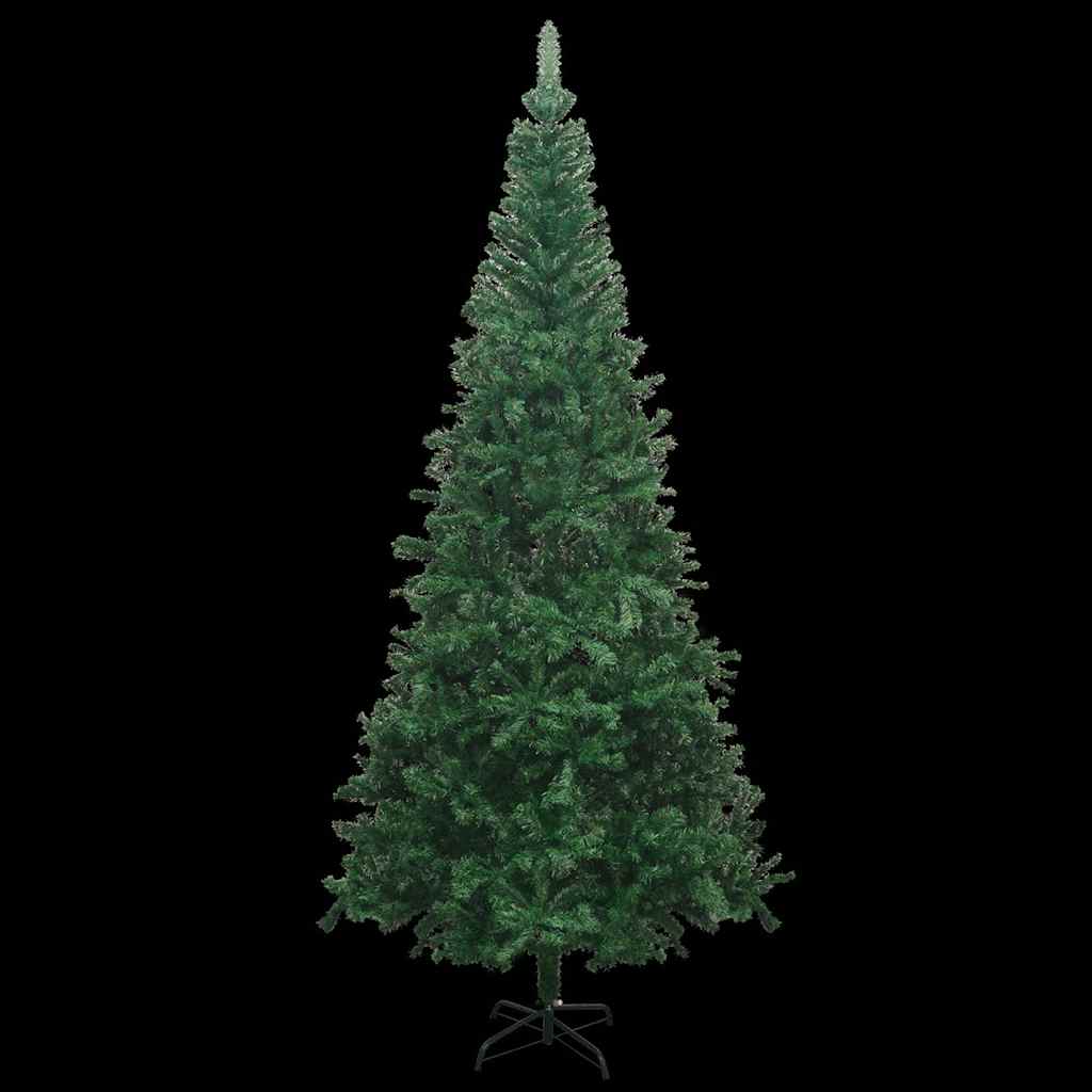 kunstigt juletræ med lys og kuglesæt 240 cm grøn