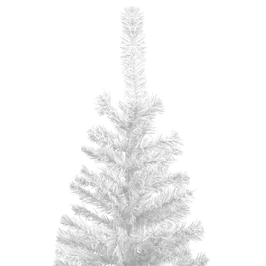 kunstigt juletræ med lys og kuglesæt 240 cm hvid