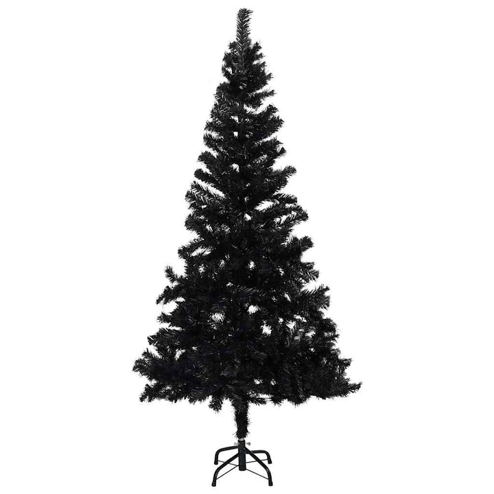 kunstigt juletræ med lys og kuglesæt 240 cm PVC sort