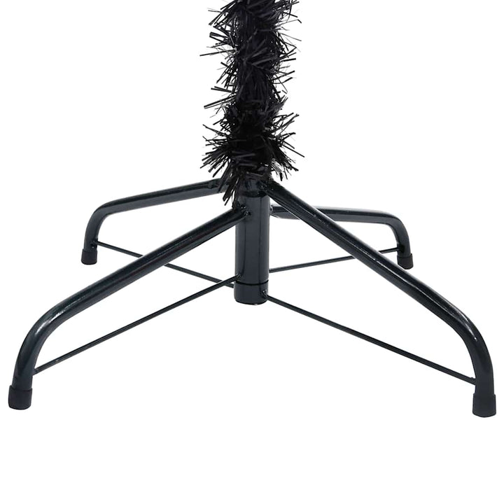 kunstigt juletræ med lys og kuglesæt 240 cm PVC sort