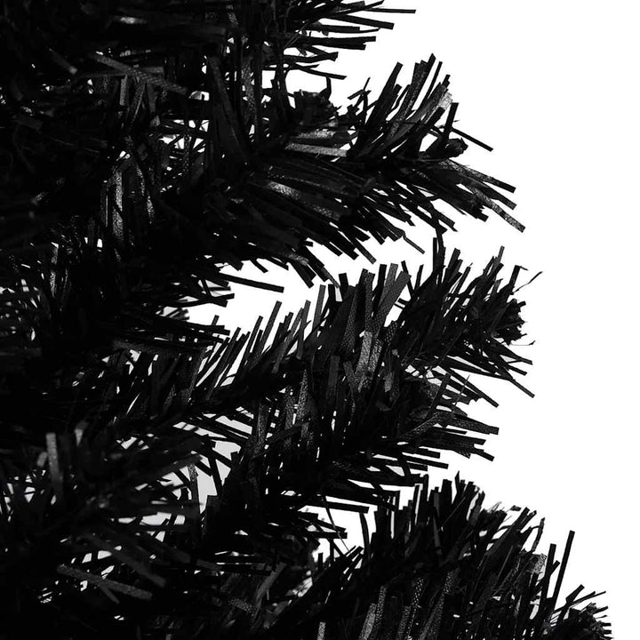 kunstigt juletræ med lys og kuglesæt 240 cm PVC sort