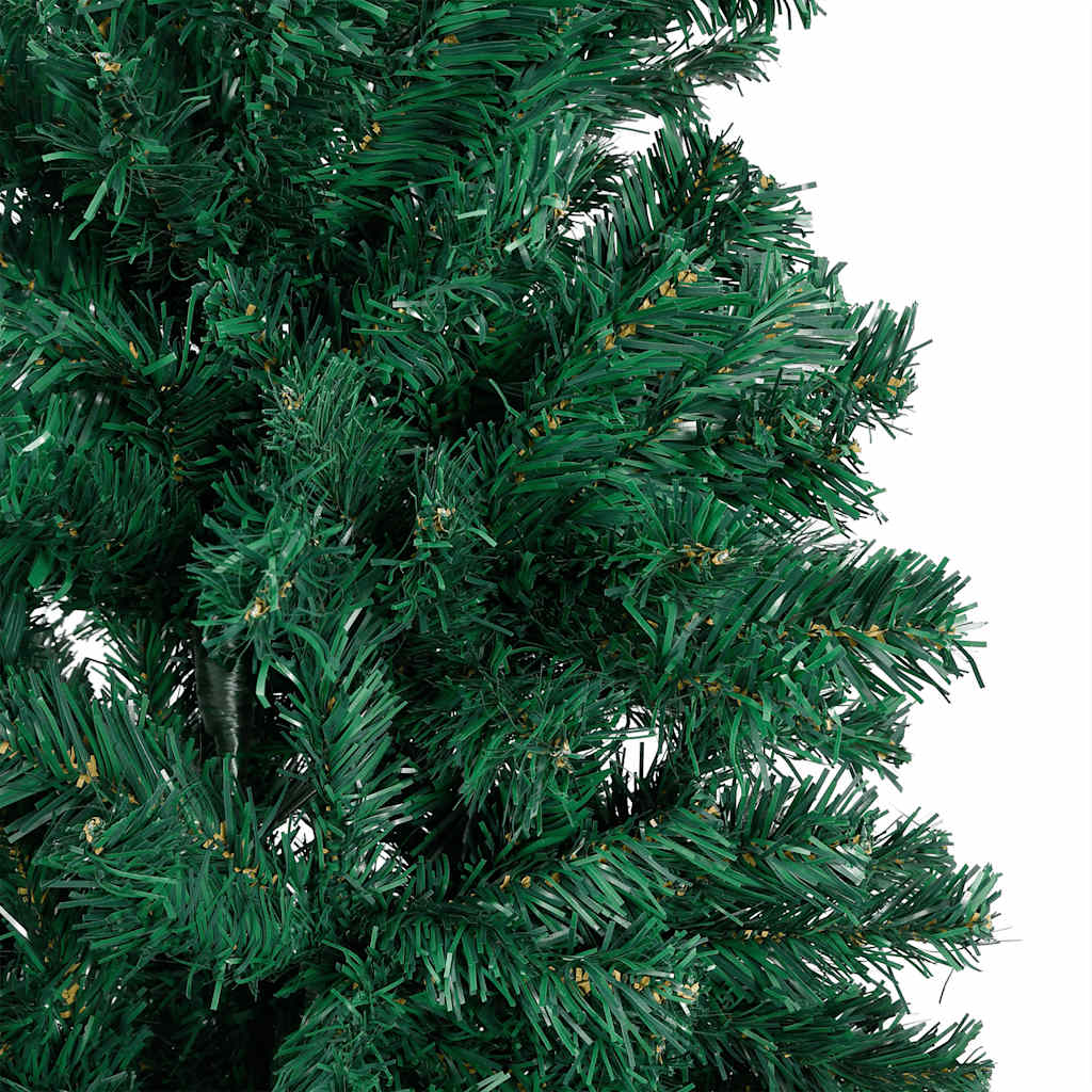 kunstigt juletræ med lys og kuglesæt 180 cm PVC grøn