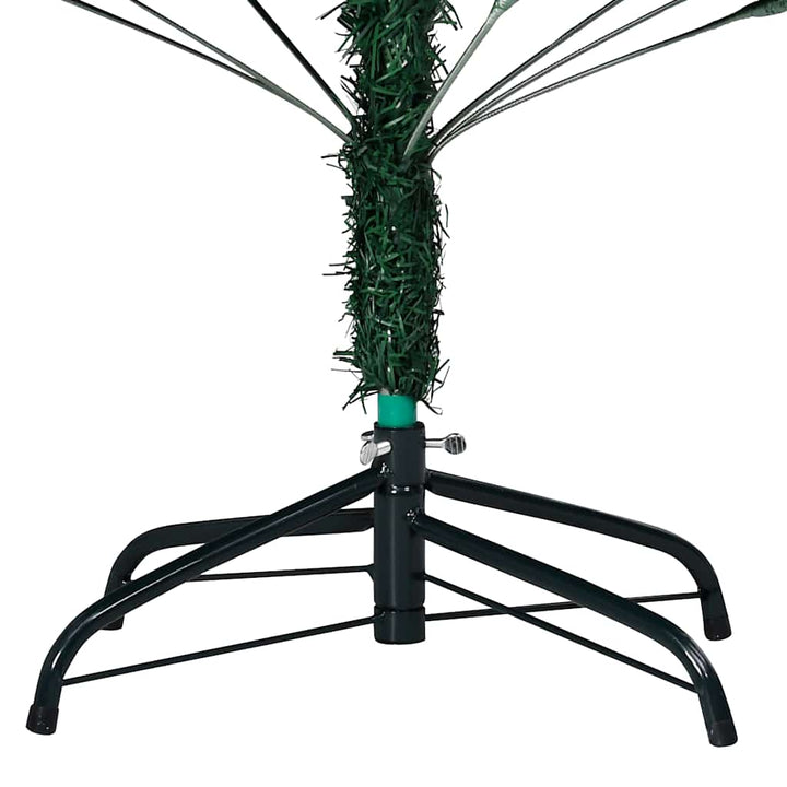 kunstigt juletræ med lys og kuglesæt 180 cm PVC grøn
