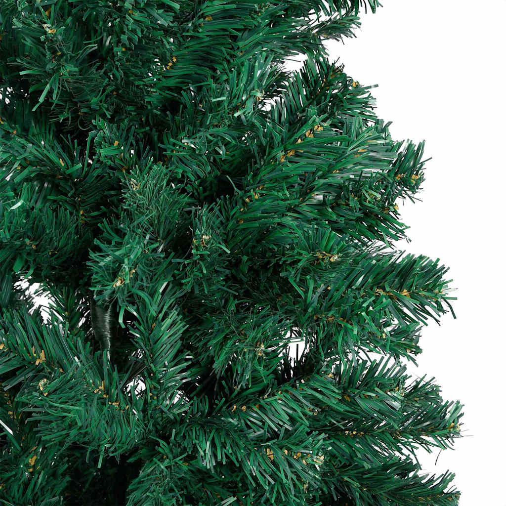 kunstigt juletræ med lys og kuglesæt 210 cm PVC grøn