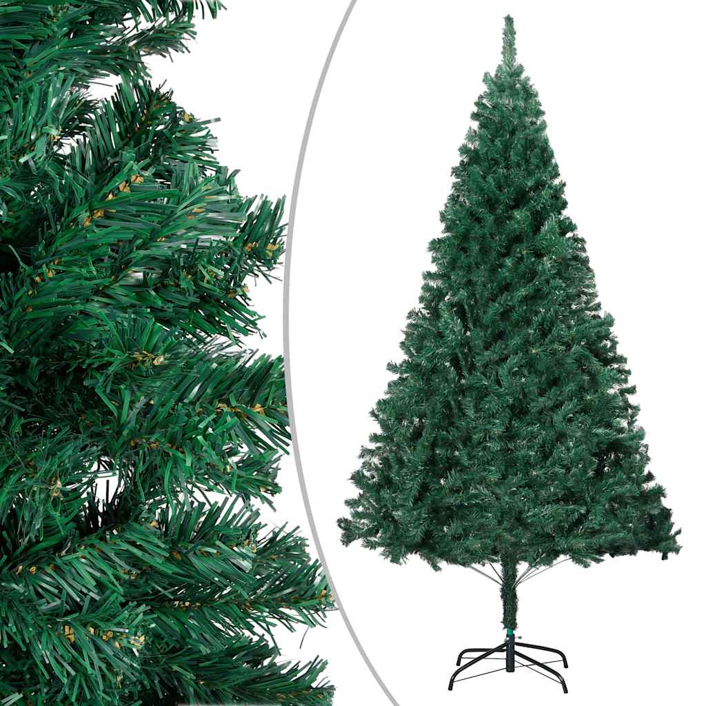 kunstigt juletræ med lys og kuglesæt 240 cm grøn