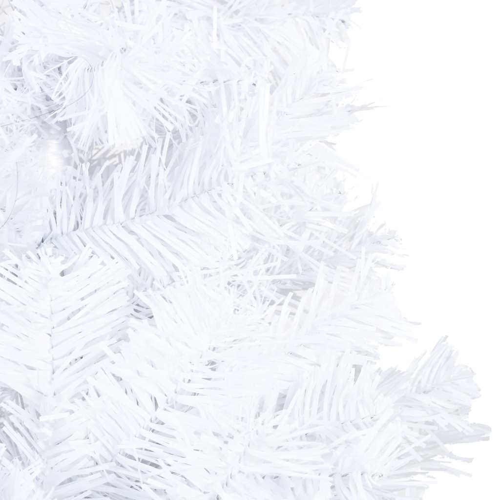 kunstigt juletræ med lys og kuglesæt 180 cm PVC hvid